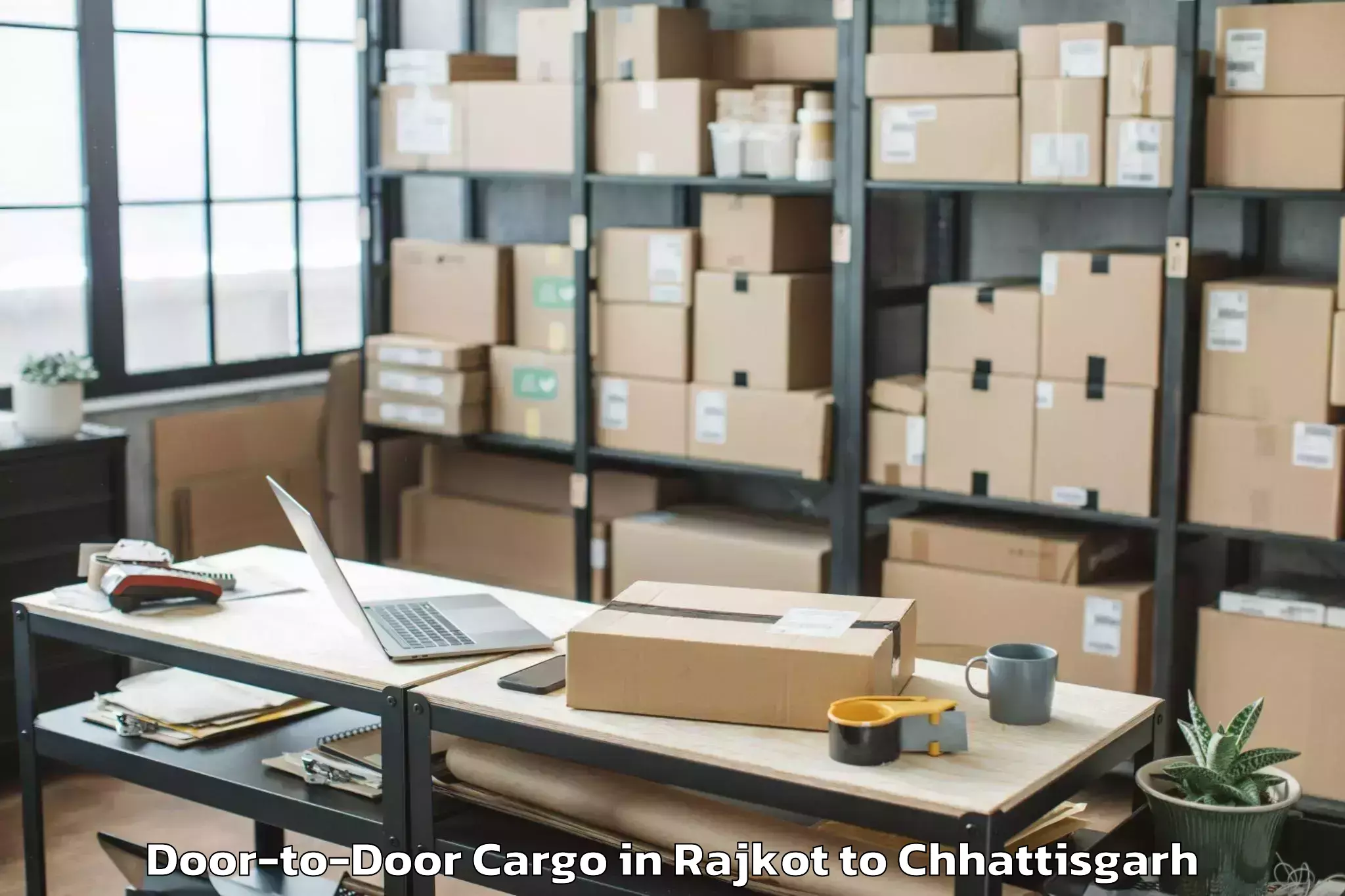 Top Rajkot to Jashpur Nagar Door To Door Cargo Available